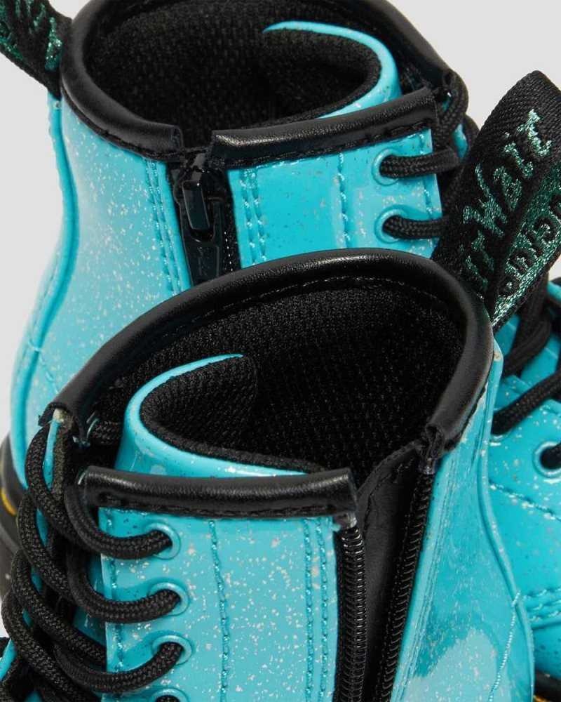 Turquoise Dr. Martens Toddler 1460 Glitter Lace Up Boots | TOWQC0416