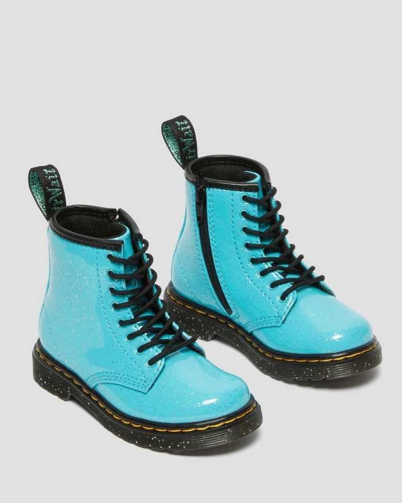 Turquoise Dr. Martens Toddler 1460 Glitter Lace Up Boots | TOWQC0416