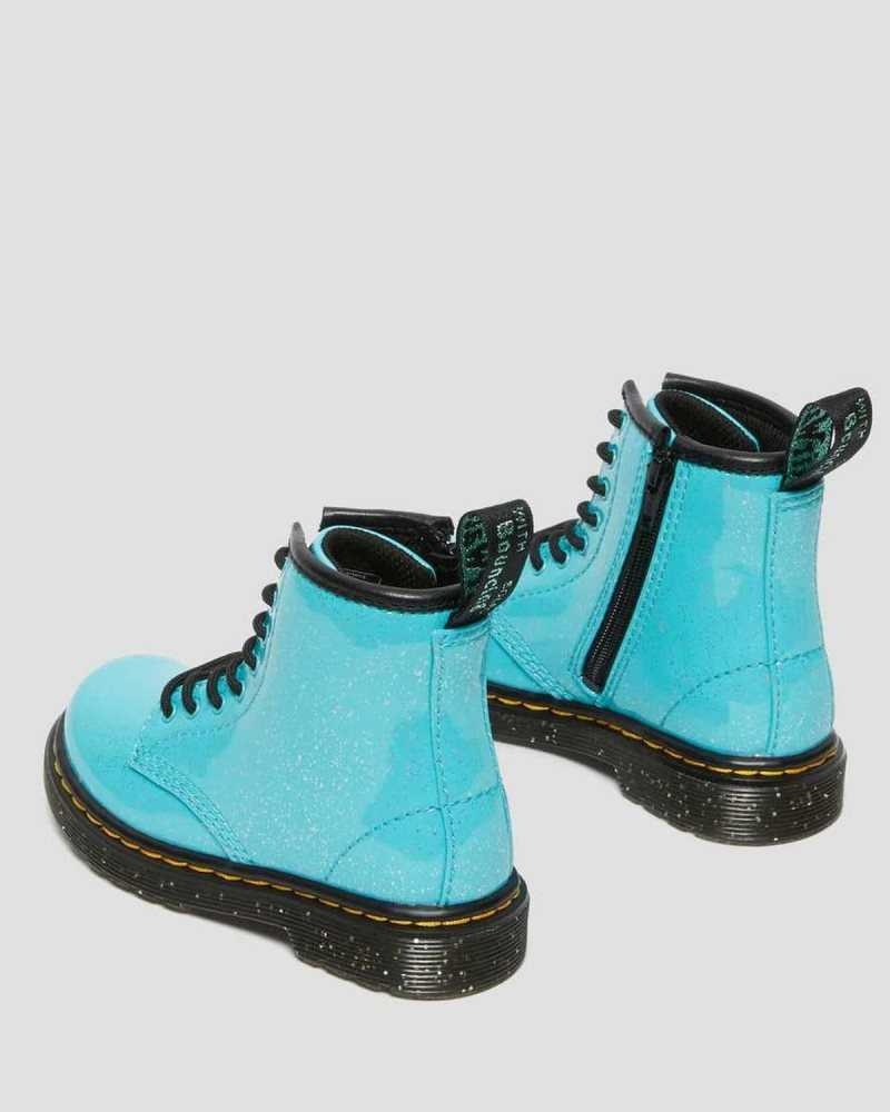 Turquoise Dr. Martens Toddler 1460 Glitter Lace Up Boots | TOWQC0416