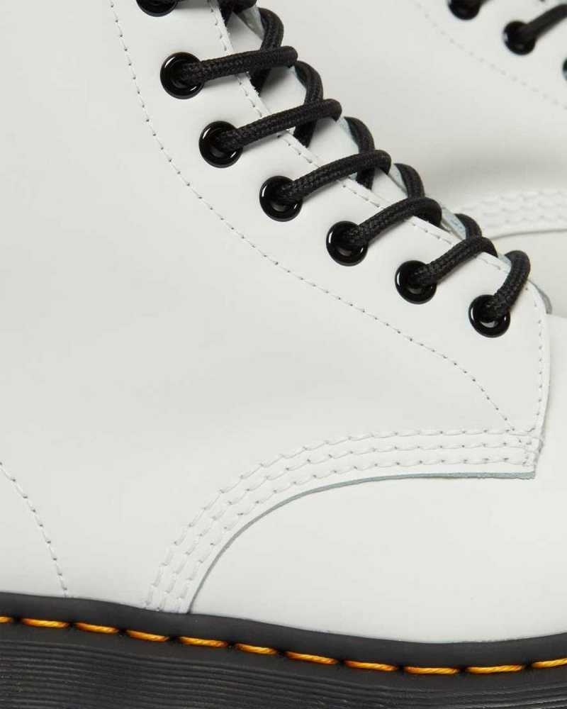 White Dr. Martens 1460 Bex Smooth Leather Platform Boots | ACEZS9243