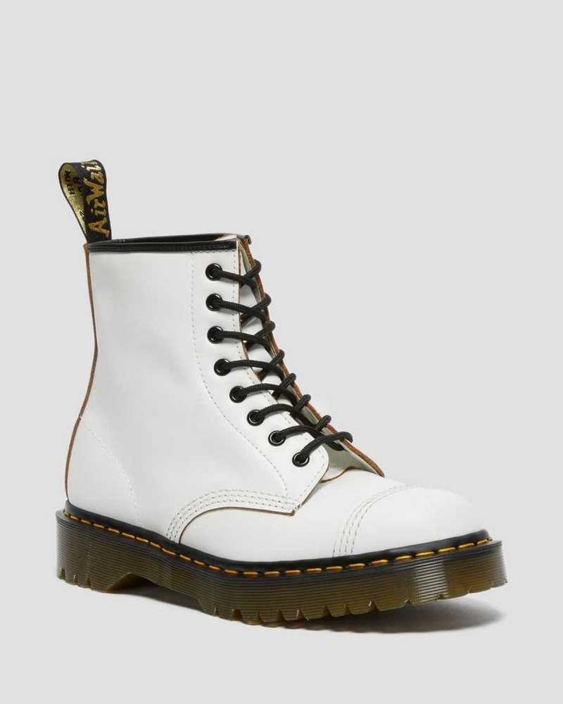 White Dr. Martens 1460 Bex Toe Cap Lace Up Boots | VAPIZ2450