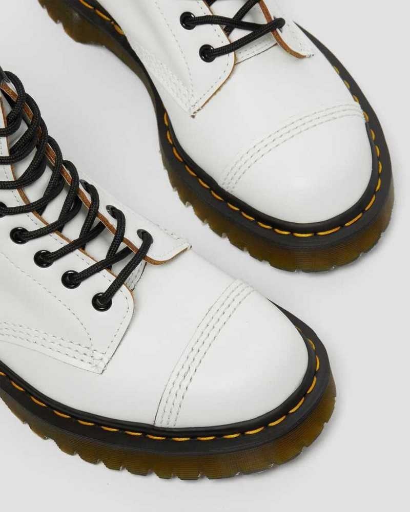 White Dr. Martens 1460 Bex Toe Cap Lace Up Boots | QUMVI8246