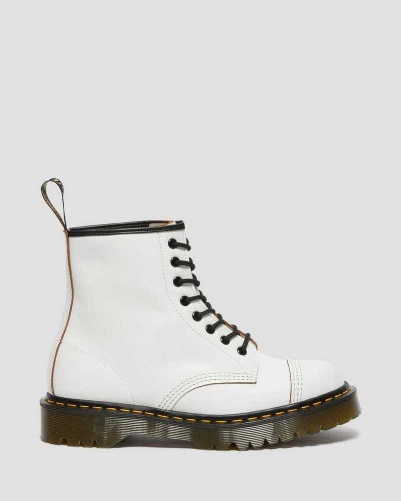 White Dr. Martens 1460 Bex Toe Cap Lace Up Boots | QUMVI8246