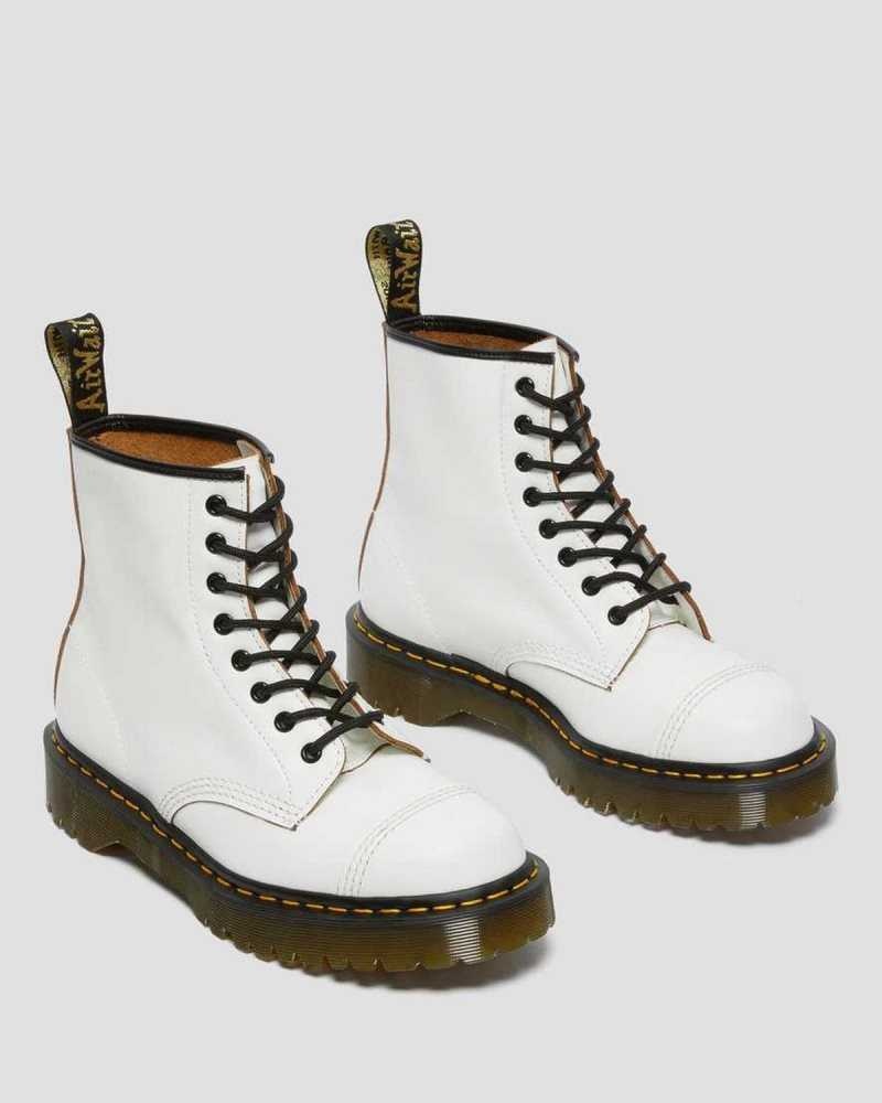 White Dr. Martens 1460 Bex Toe Cap Lace Up Boots | QABJF9326