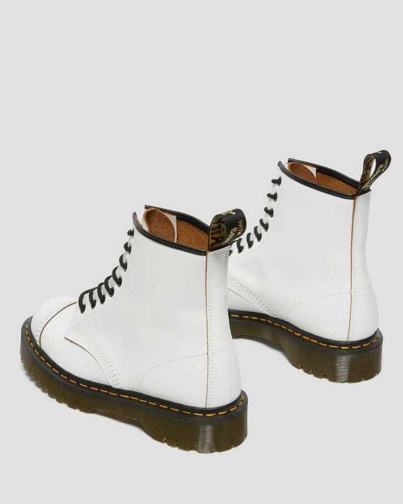 White Dr. Martens 1460 Bex Toe Cap Lace Up Boots | IQOHJ5817