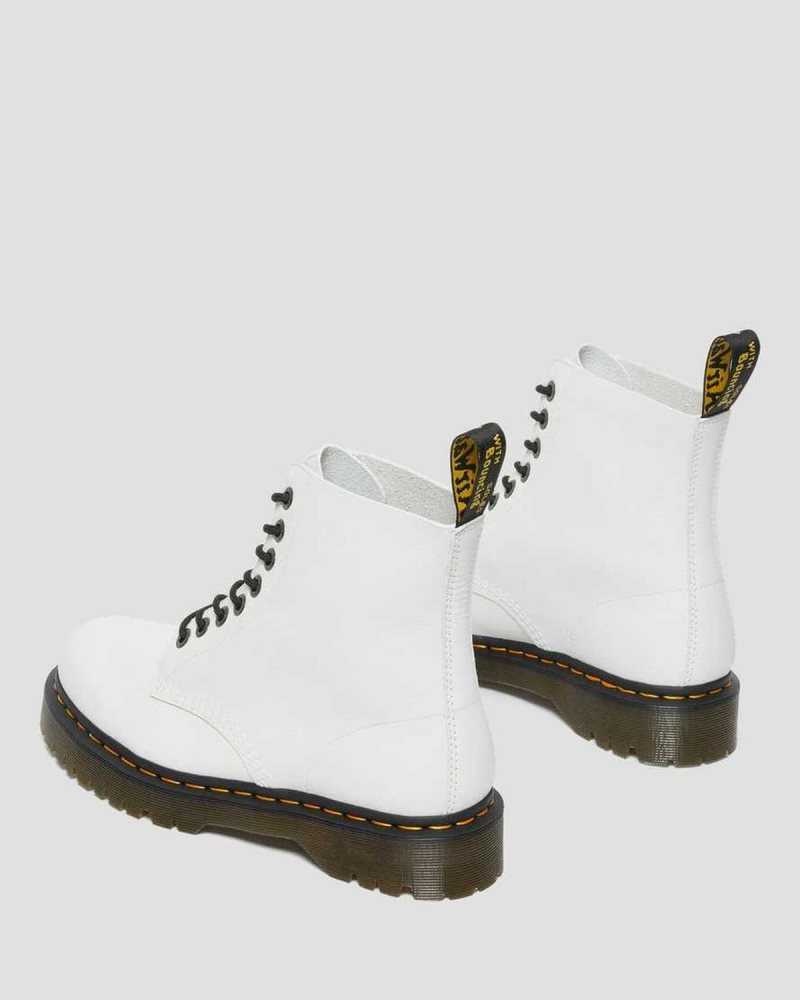 White Dr. Martens 1460 Pascal Bex Pisa Leather Lace Up Boots | FJVUA2849