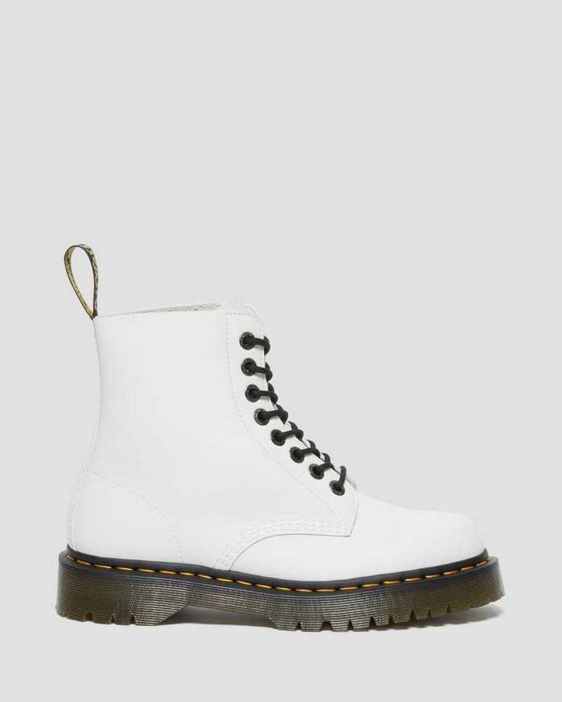 White Dr. Martens 1460 Pascal Bex Pisa Leather Lace Up Boots | FJVUA2849