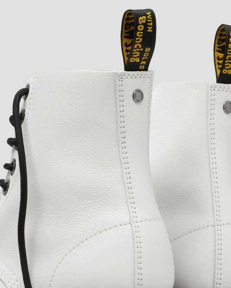 White Dr. Martens 1460 Pascal Max Leather Platform Boots | ARVFE7843