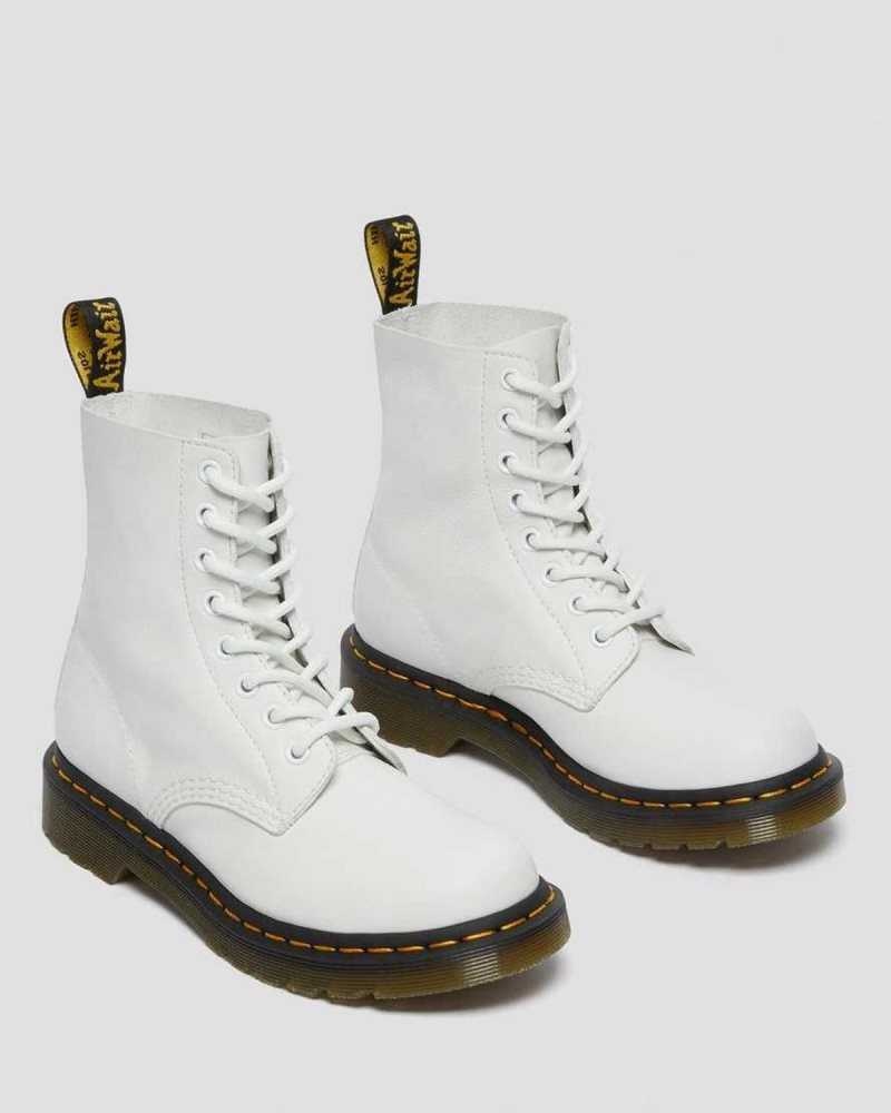 White Dr. Martens 1460 Pascal Virginia Leather Boots | XSRIW7351