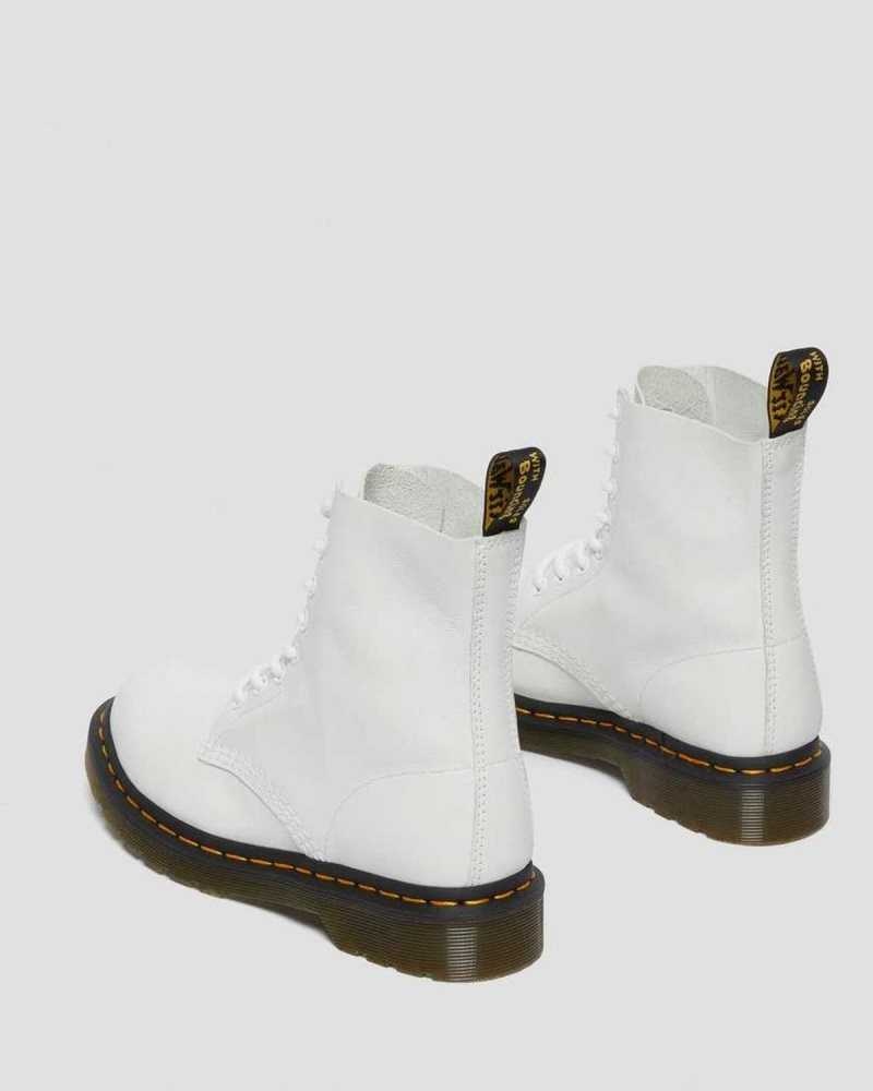 White Dr. Martens 1460 Pascal Virginia Leather Boots | XSRIW7351