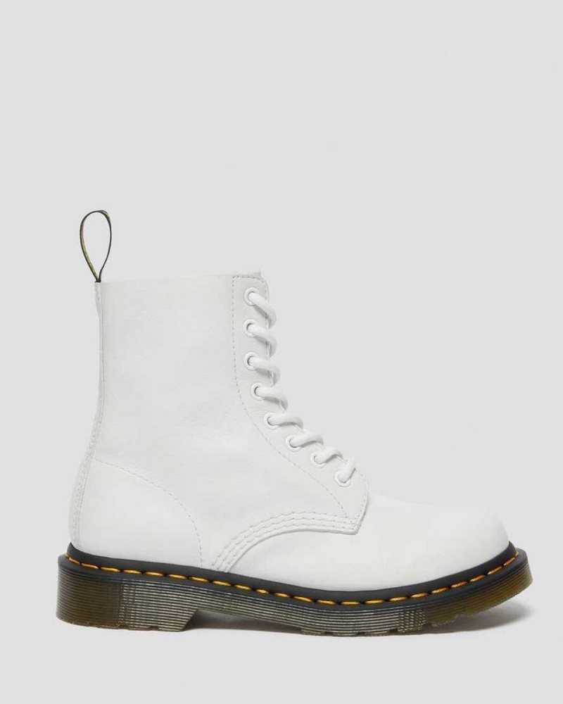 White Dr. Martens 1460 Pascal Virginia Leather Boots | XSRIW7351