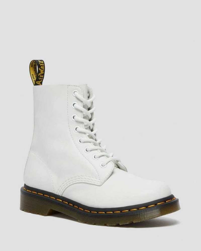 White Dr. Martens 1460 Pascal Virginia Leather Boots | XSRIW7351