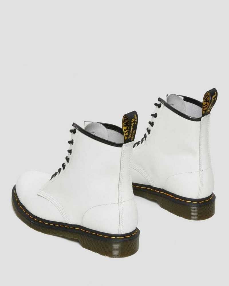 White Dr. Martens 1460 Smooth Leather Lace Up Boots | EQSON2807