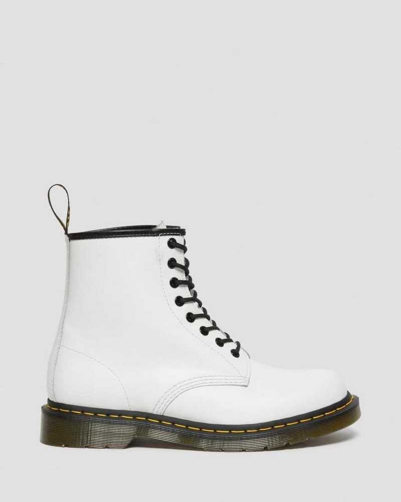 White Dr. Martens 1460 Smooth Leather Lace Up Boots | EQSON2807