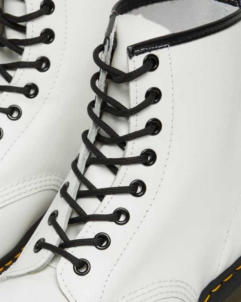 White Dr. Martens 1460 Smooth Leather Lace Up Boots | EQSON2807