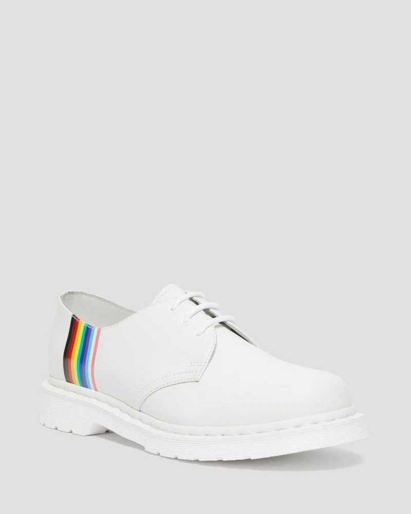 White Dr. Martens 1461 For Pride Smooth Leather Oxford Shoes | EOZAR2035