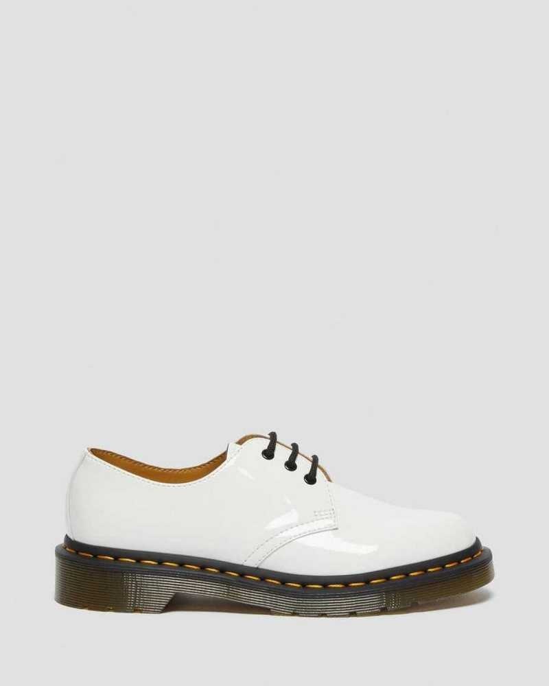 White Dr. Martens 1461 Patent Leather Oxford Shoes | WBHDN1473