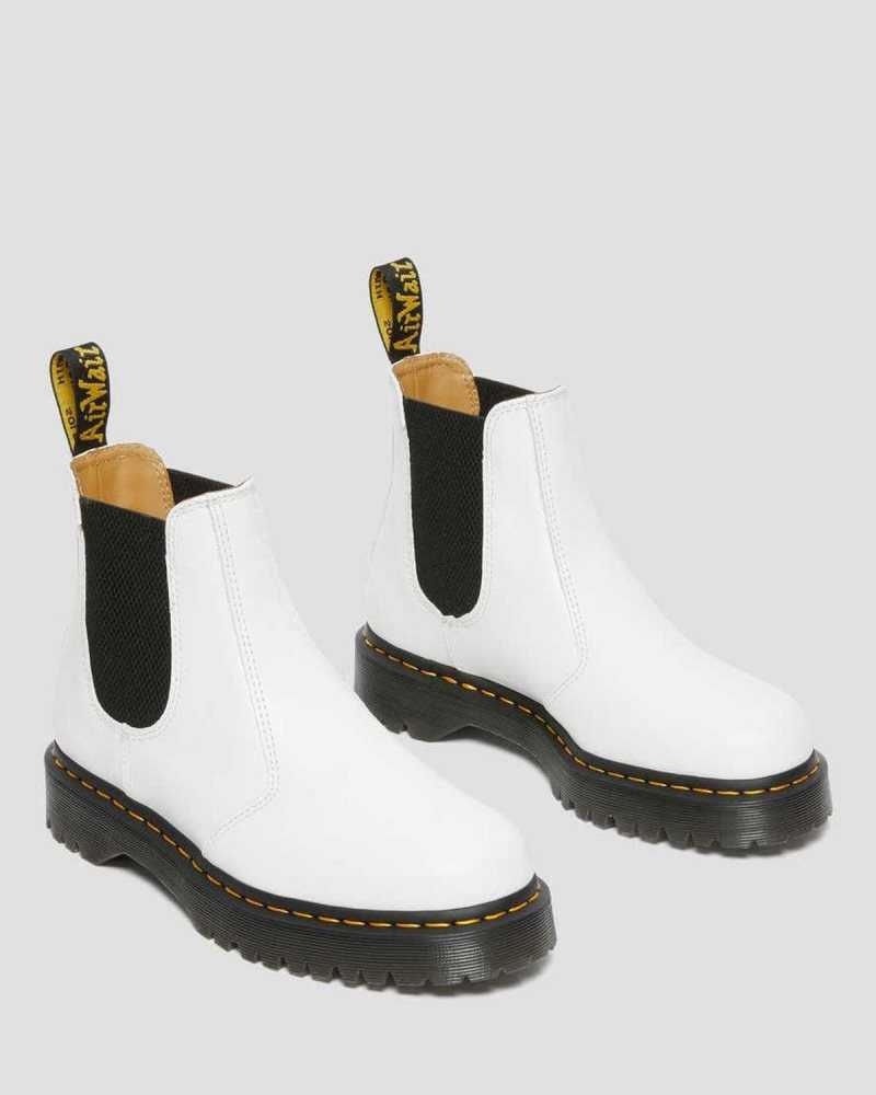 White Dr. Martens 2976 Bex Smooth Leather Chelsea Boots | BRHJE0418