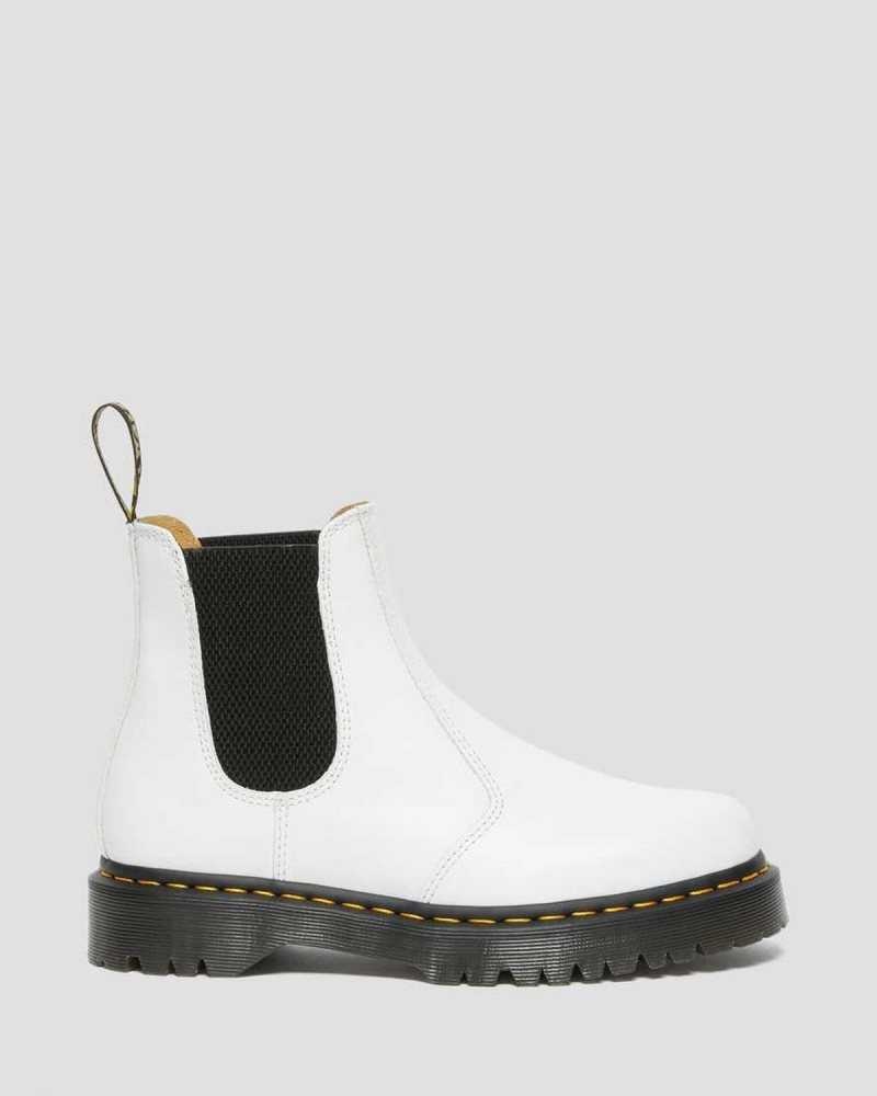 White Dr. Martens 2976 Bex Smooth Leather Chelsea Boots | BRHJE0418