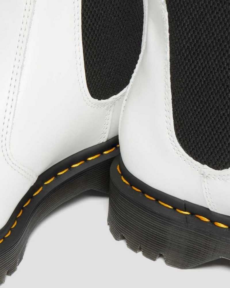 White Dr. Martens 2976 Bex Smooth Leather Chelsea Boots | QZLHS4981