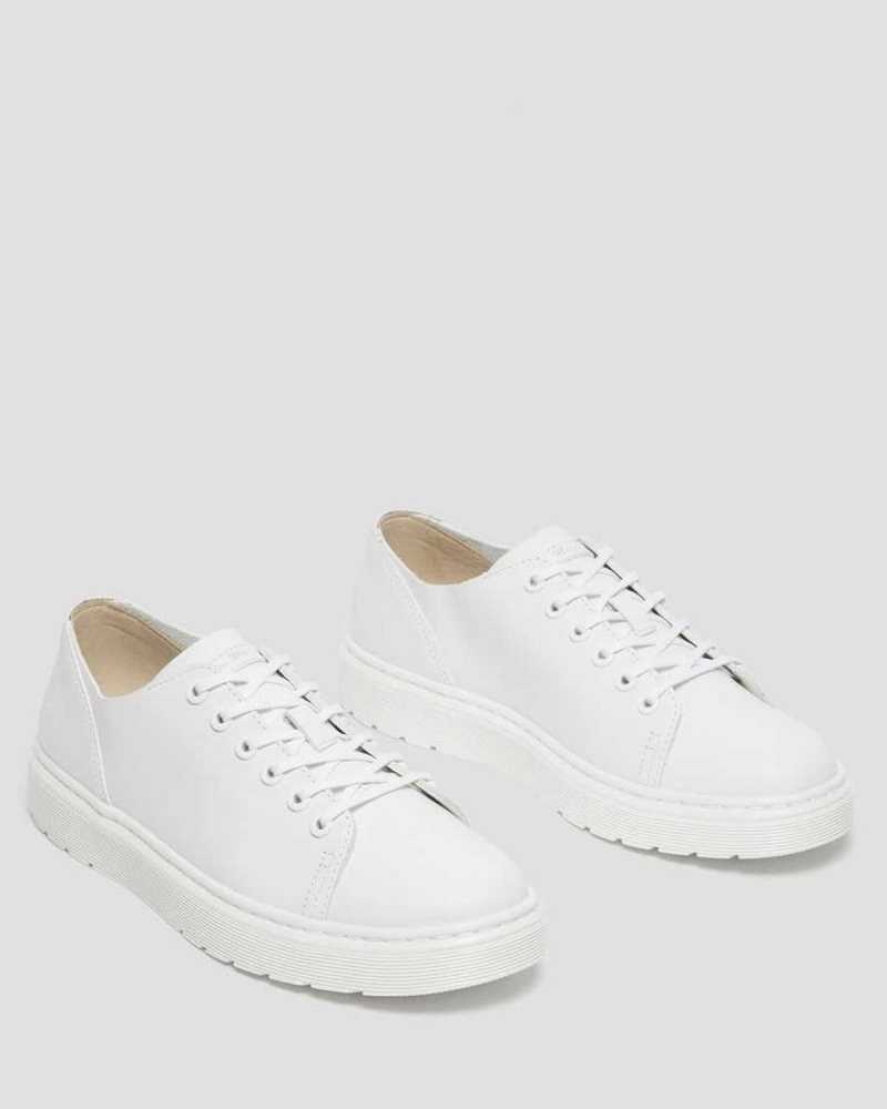 White Dr. Martens Dante Leather Casual Shoes | DVZMO1465