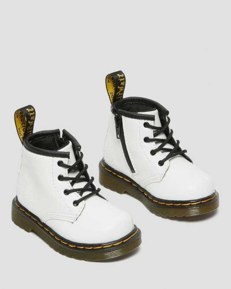 White Dr. Martens Infant 1460 Leather Lace Up Boots | QZNTC8372