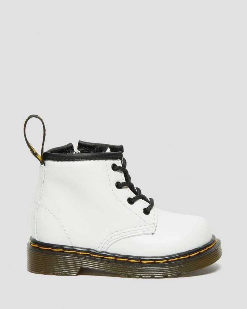 White Dr. Martens Infant 1460 Leather Lace Up Boots | QZNTC8372