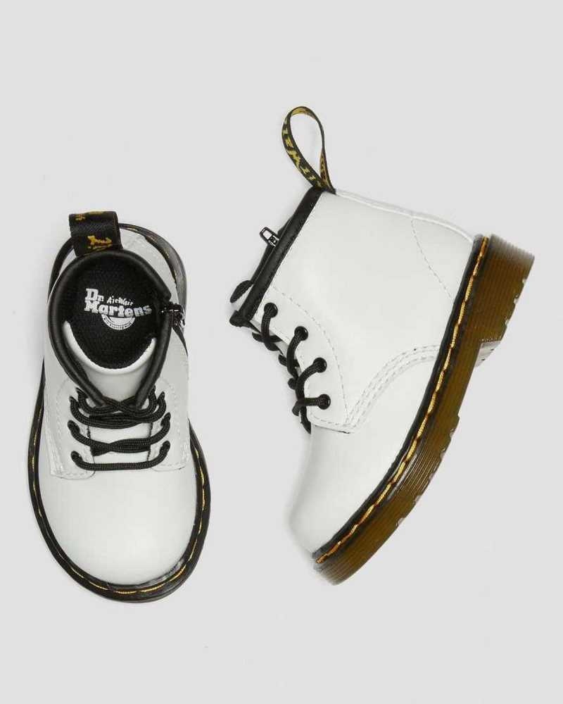 White Dr. Martens Infant 1460 Leather Lace Up Boots | QZNTC8372