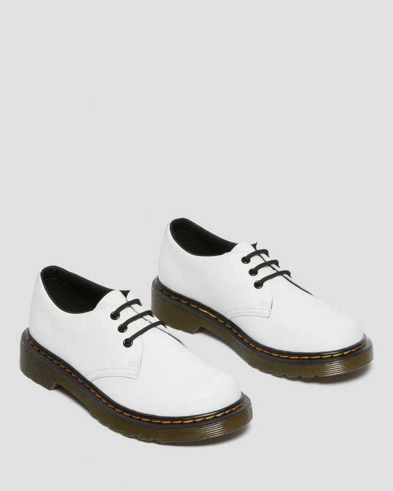 White Dr. Martens Junior 1461 Leather Lace Up Shoes | GPOAC8710