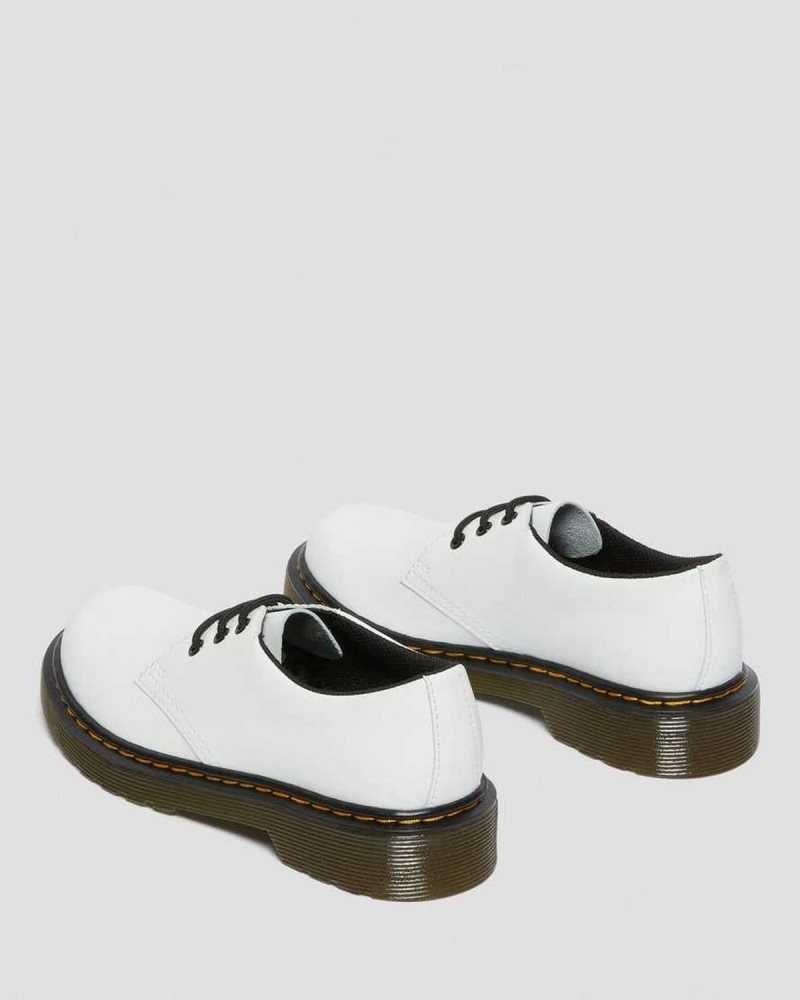 White Dr. Martens Junior 1461 Leather Lace Up Shoes | GPOAC8710