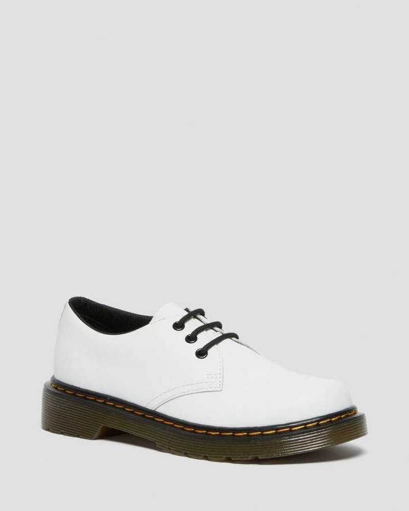 White Dr. Martens Junior 1461 Leather Lace Up Shoes | GPOAC8710