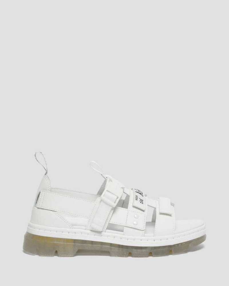 White Dr. Martens Pearson Iced Casual Sandals | EONRL0295