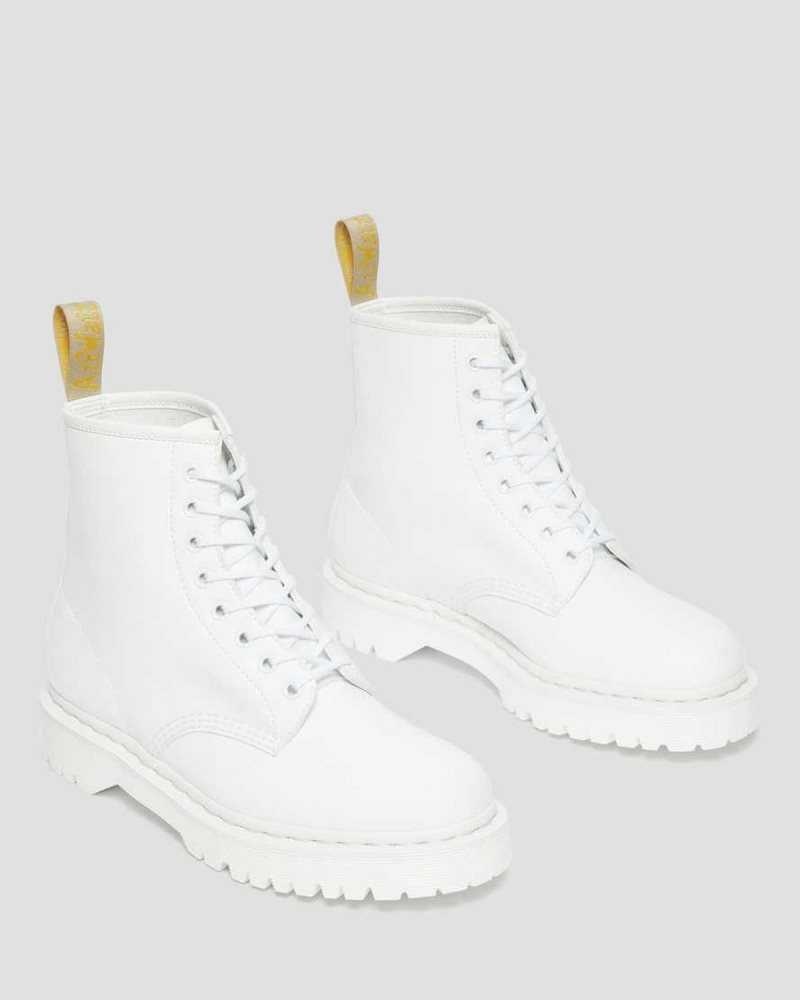 White Dr. Martens Vegan 1460 Bex Kemble Mono Platform Boots | ZTJQY8236