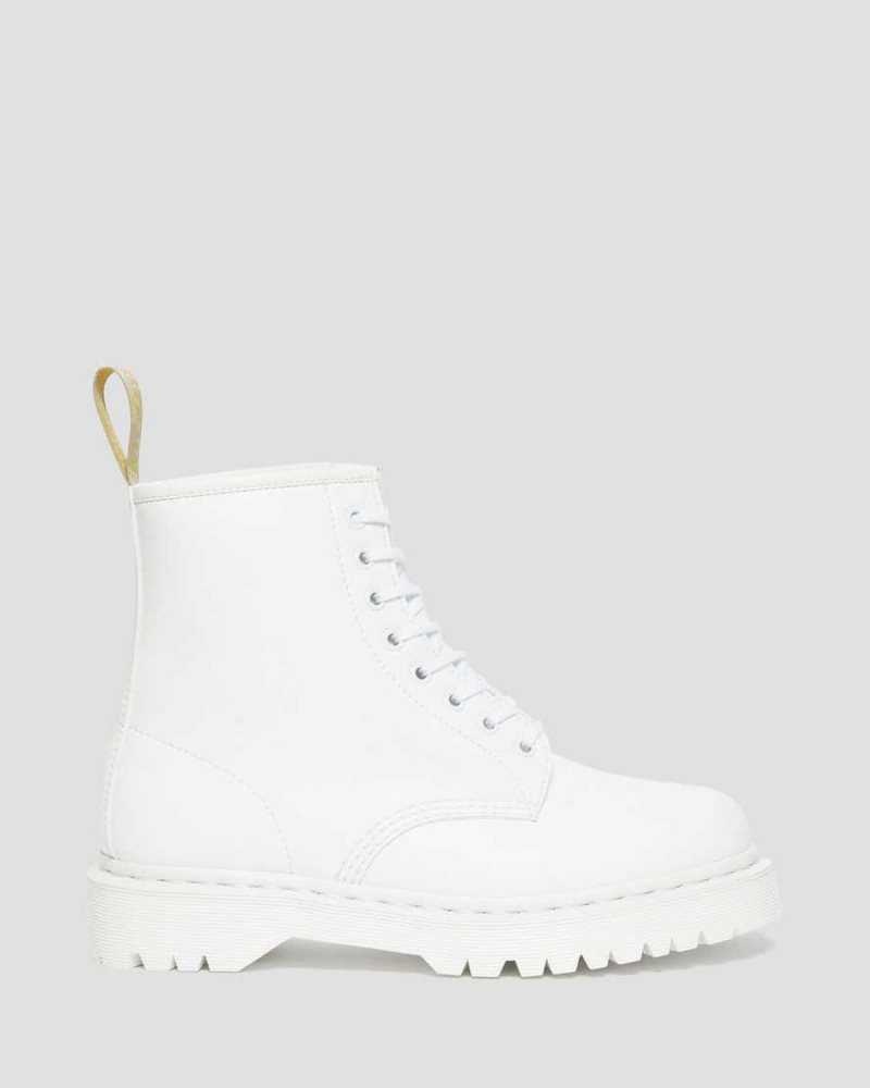 White Dr. Martens Vegan 1460 Bex Kemble Mono Platform Boots | ZTJQY8236