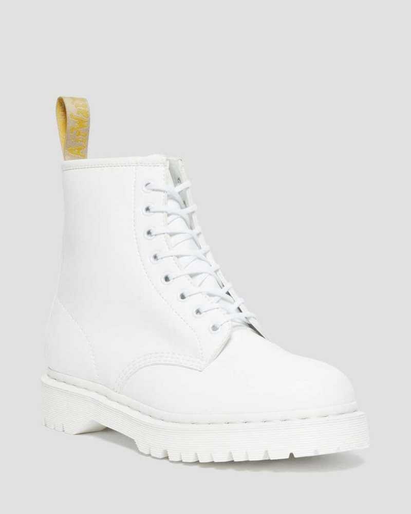 White Dr. Martens Vegan 1460 Bex Kemble Mono Platform Boots | ZTJQY8236