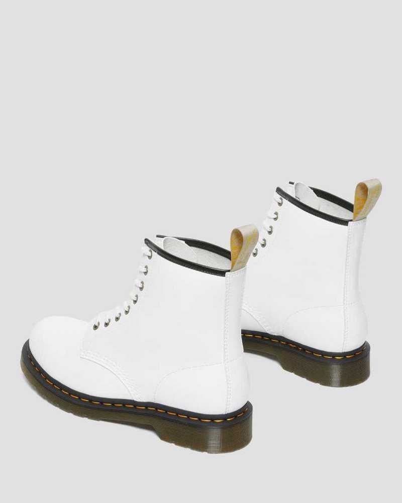 White Dr. Martens Vegan 1460 Kemble Lace Up Boots | BGRKS3017